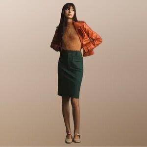Anthropologie MAEVE
The Colette Skirt - Green Ponte Knit Midi Skirt Size M